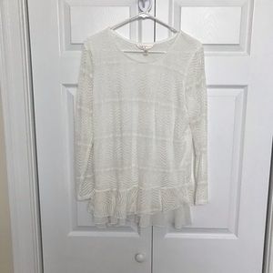 Krazy Kat Off White Tunic Top Size Medium
